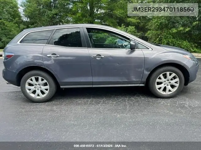 2007 Mazda Cx-7 Grand Touring VIN: JM3ER293470118560 Lot: 45515972