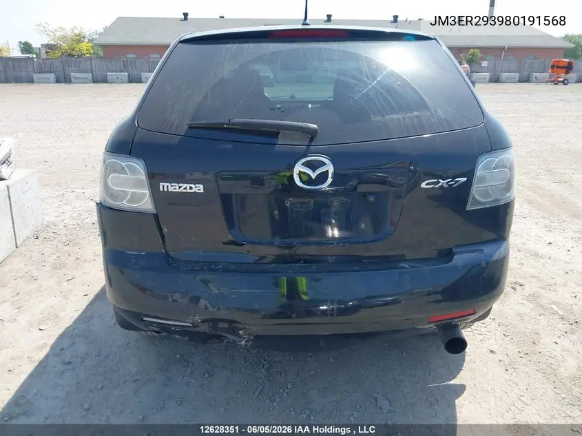 2008 Mazda Cx-7 VIN: JM3ER293980191568 Lot: 12628351