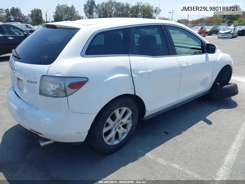 2008 Mazda Cx-7 Sport VIN: JM3ER29L980188721 Lot: 45310518