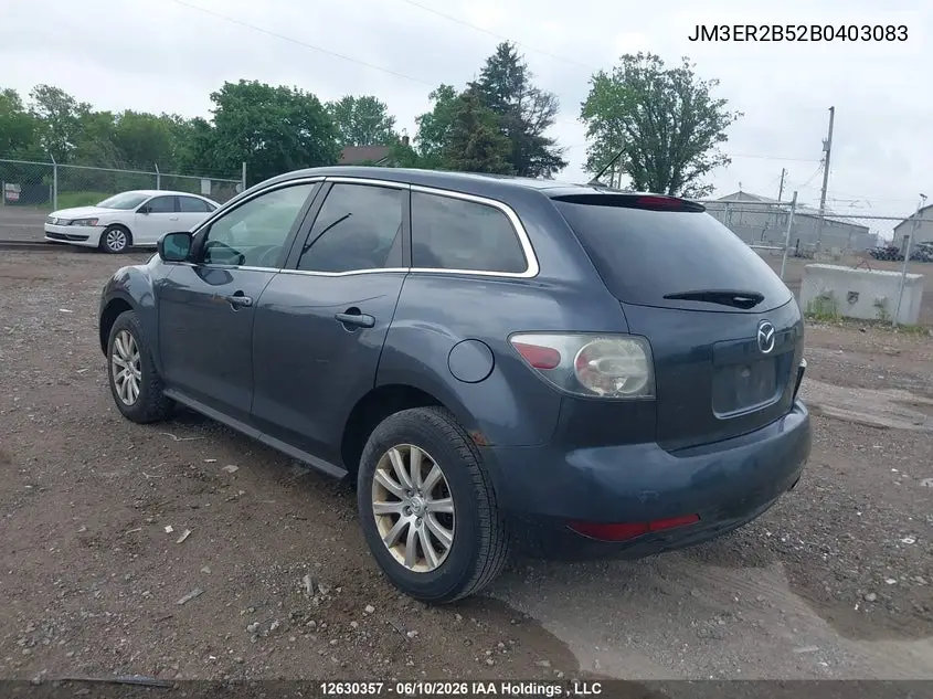 2011 Mazda Cx-7 VIN: JM3ER2B52B0403083 Lot: 12630357