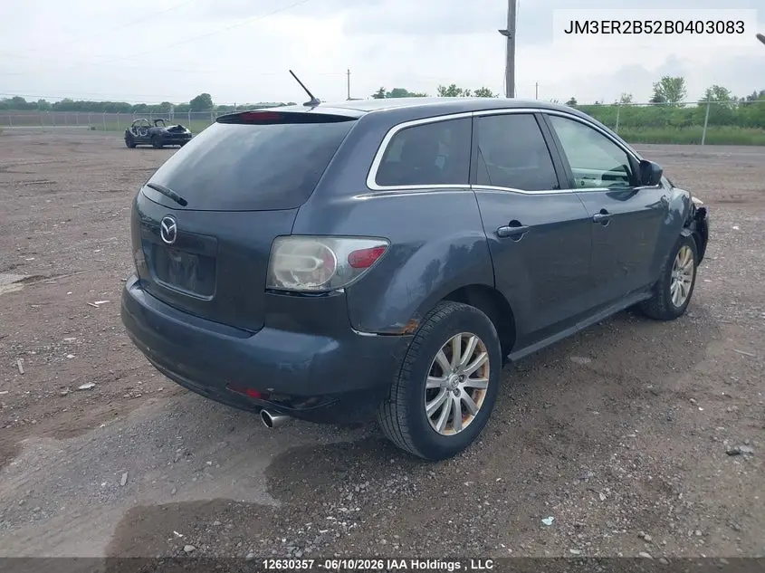 2011 Mazda Cx-7 VIN: JM3ER2B52B0403083 Lot: 12630357