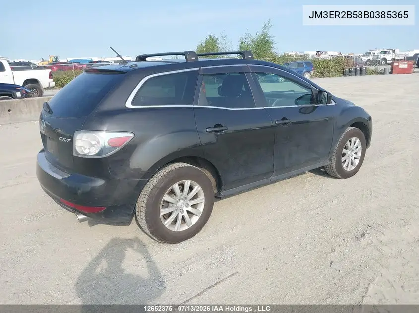2011 Mazda Cx-7 Gx VIN: JM3ER2B58B0385365 Lot: 12652375