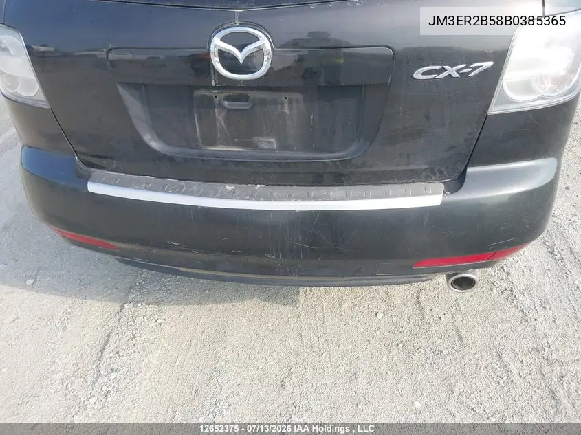 2011 Mazda Cx-7 Gx VIN: JM3ER2B58B0385365 Lot: 12652375