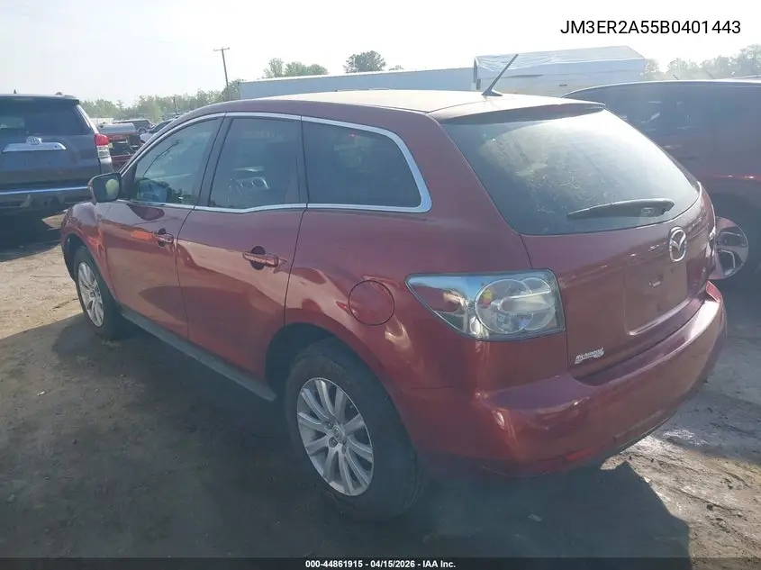 2011 Mazda Cx-7 I Sv VIN: JM3ER2A55B0401443 Lot: 44861915
