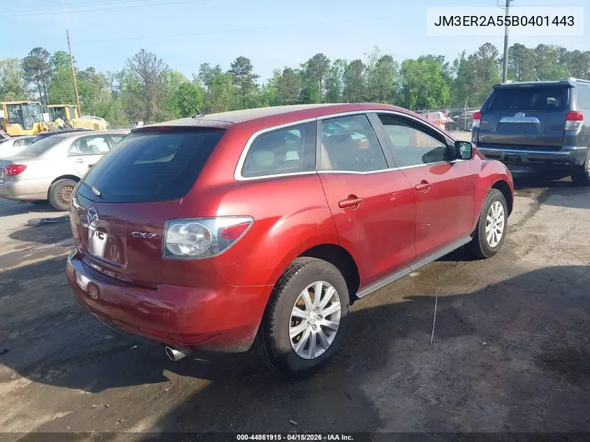 2011 Mazda Cx-7 I Sv VIN: JM3ER2A55B0401443 Lot: 44861915
