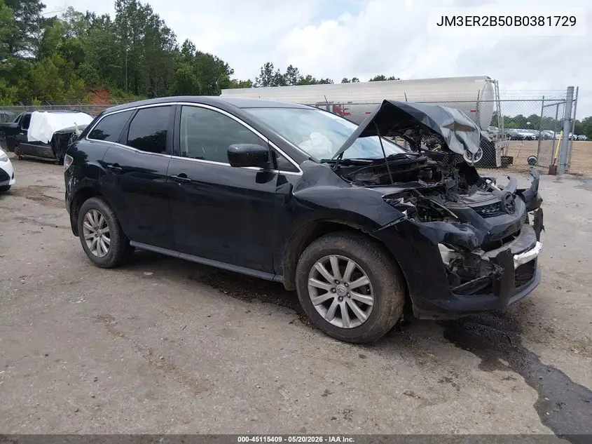2011 Mazda Cx-7 I Sport VIN: JM3ER2B50B0381729 Lot: 45115409