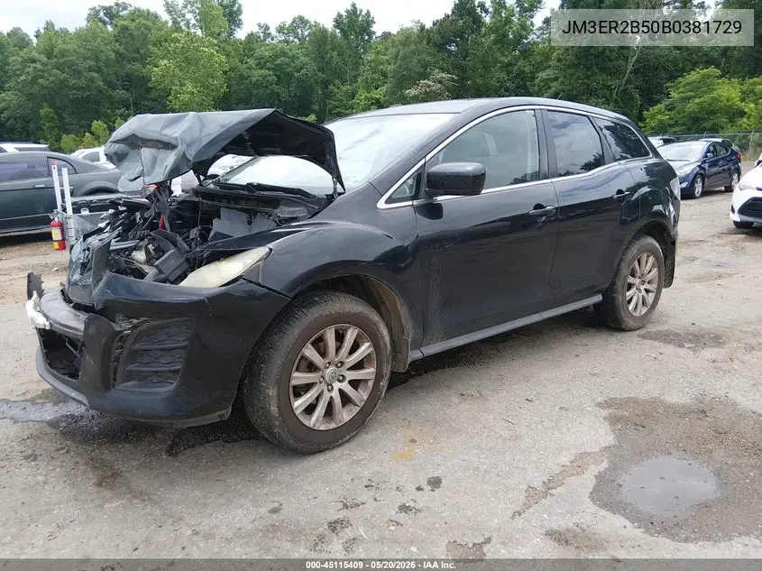 2011 Mazda Cx-7 I Sport VIN: JM3ER2B50B0381729 Lot: 45115409