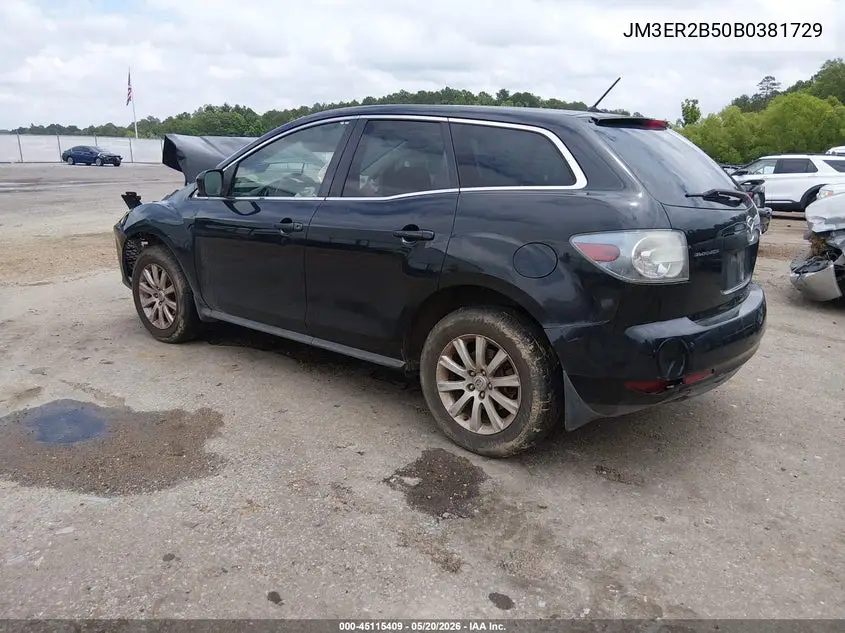 2011 Mazda Cx-7 I Sport VIN: JM3ER2B50B0381729 Lot: 45115409