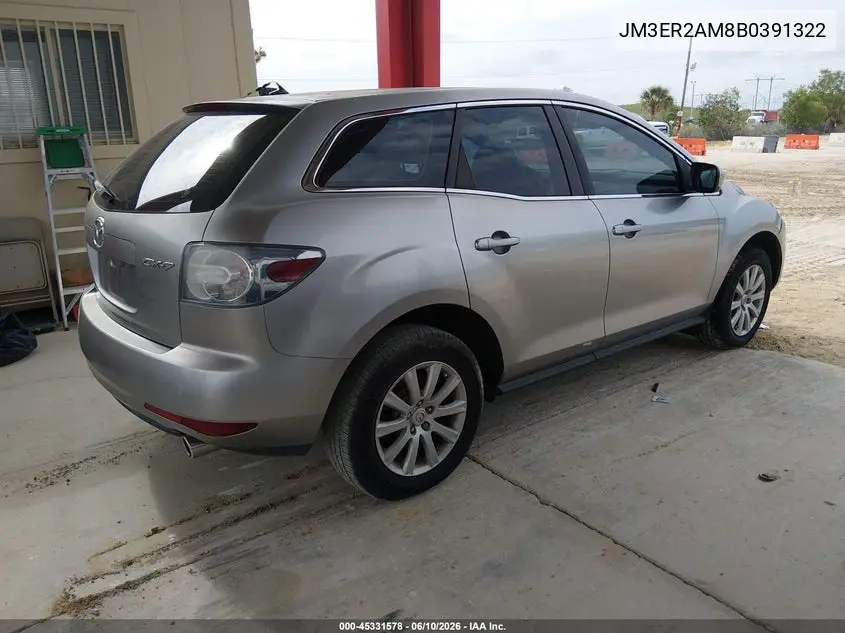 2011 Mazda Cx-7 I Sv VIN: JM3ER2AM8B0391322 Lot: 45331578