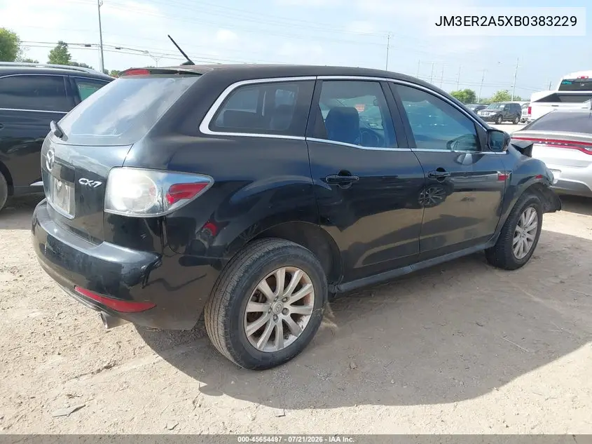 2011 Mazda Cx-7 I Sv VIN: JM3ER2A5XB0383229 Lot: 45654497