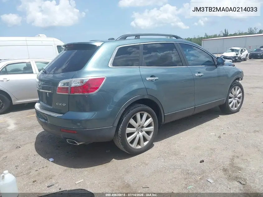 2010 Mazda Cx-9 Grand Touring VIN: JM3TB2MA0A0214033 Lot: 45630815