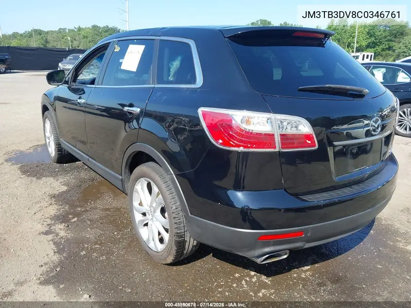 2012 Mazda Cx-9 Grand Touring VIN: JM3TB3DV8C0346761 Lot: 45590678