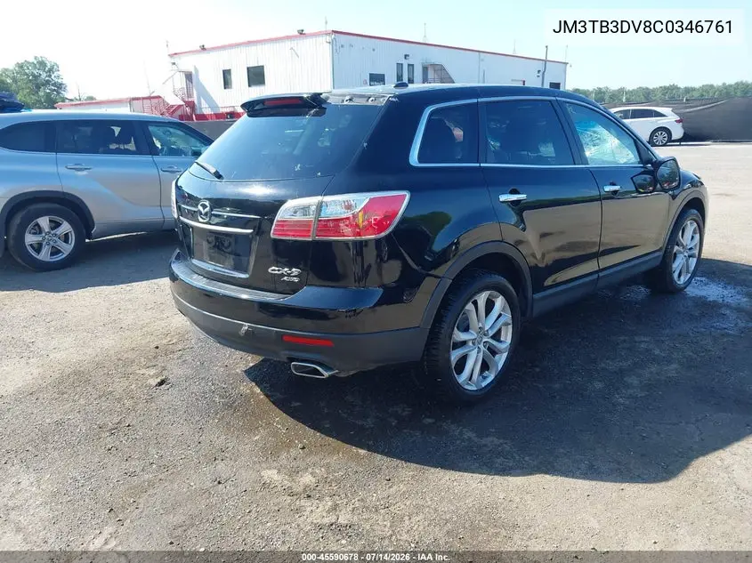 2012 Mazda Cx-9 Grand Touring VIN: JM3TB3DV8C0346761 Lot: 45590678