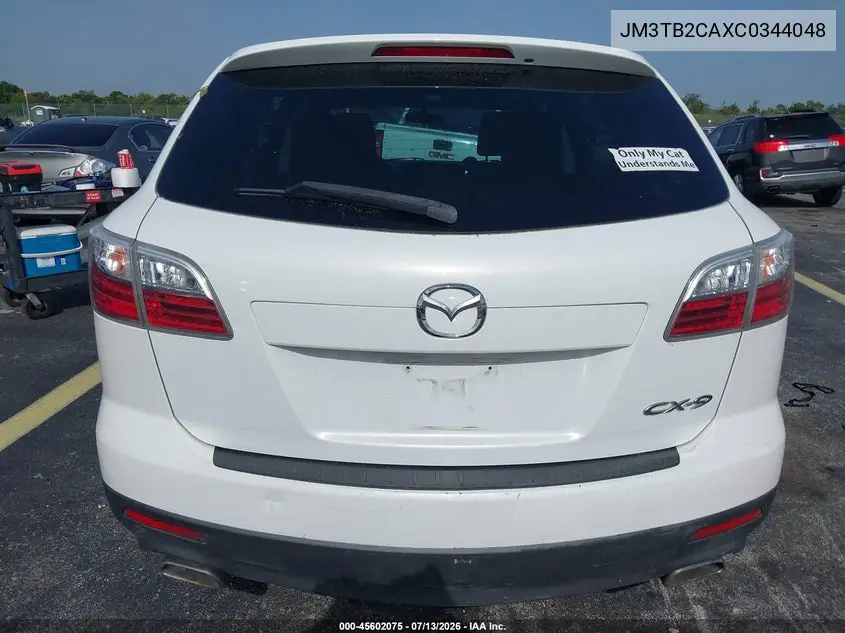 2012 Mazda Cx-9 Touring VIN: JM3TB2CAXC0344048 Lot: 45602075