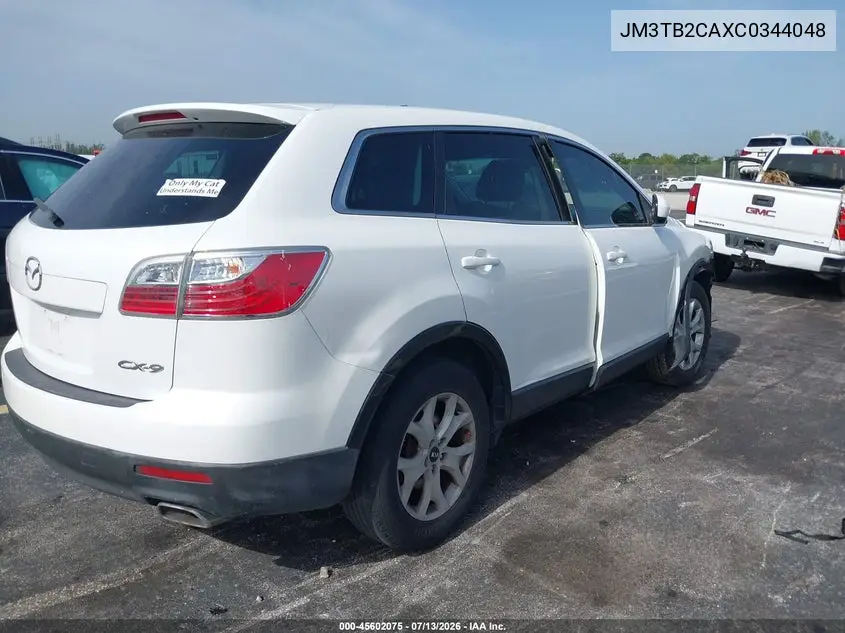 2012 Mazda Cx-9 Touring VIN: JM3TB2CAXC0344048 Lot: 45602075