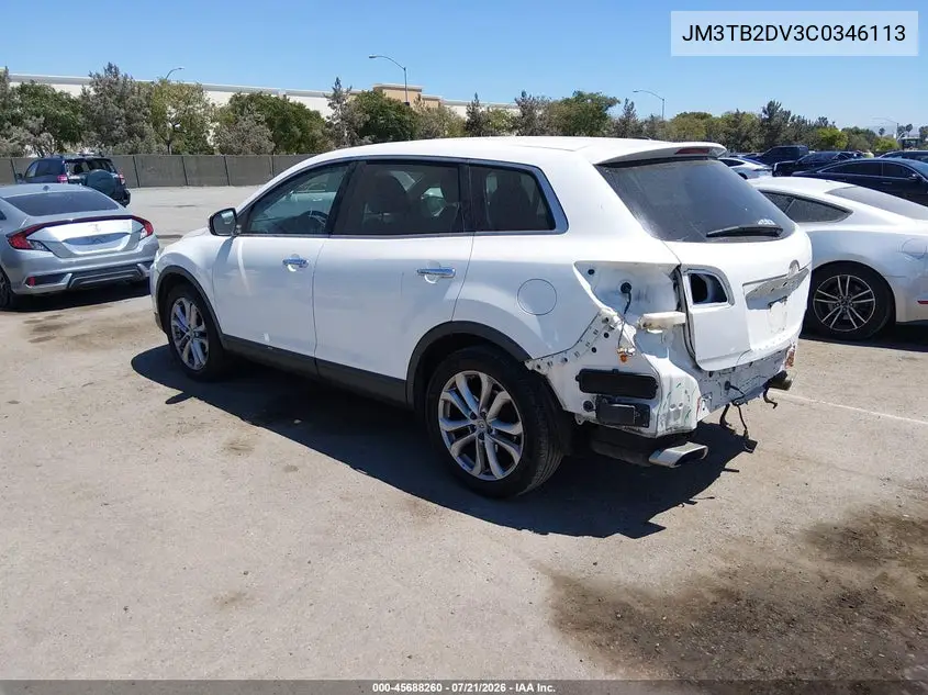 2012 Mazda Cx-9 Grand Touring VIN: JM3TB2DV3C0346113 Lot: 45688260