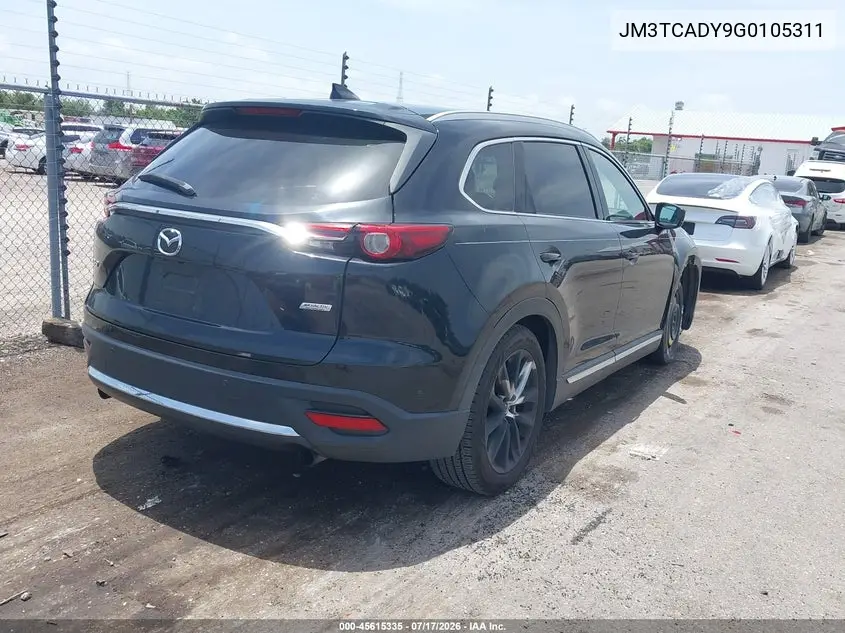 2016 Mazda Cx-9 Grand Touring VIN: JM3TCADY9G0105311 Lot: 45615335