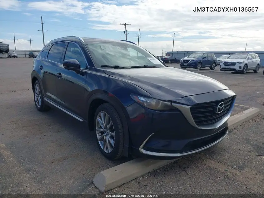 2017 Mazda Cx-9 Grand Touring VIN: JM3TCADYXH0136567 Lot: 45654560