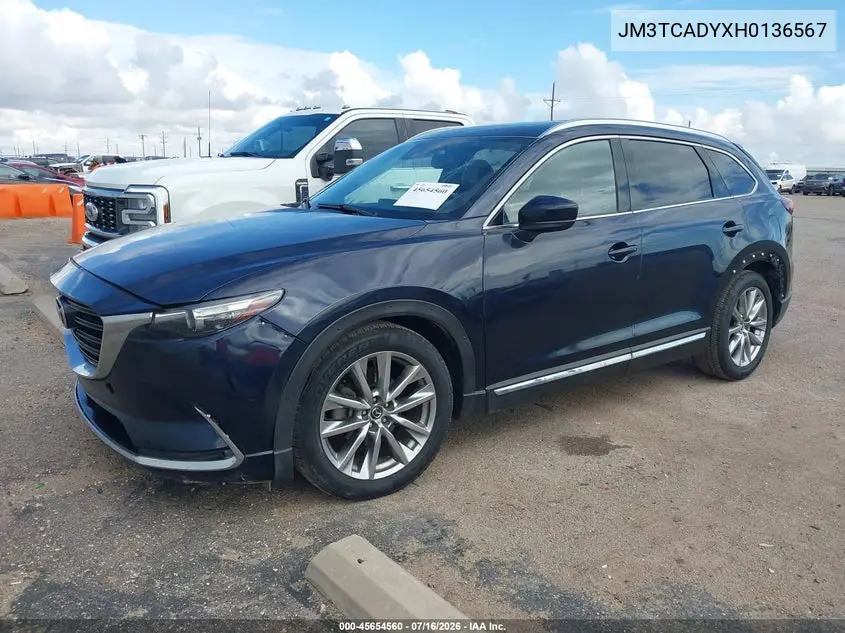 2017 Mazda Cx-9 Grand Touring VIN: JM3TCADYXH0136567 Lot: 45654560