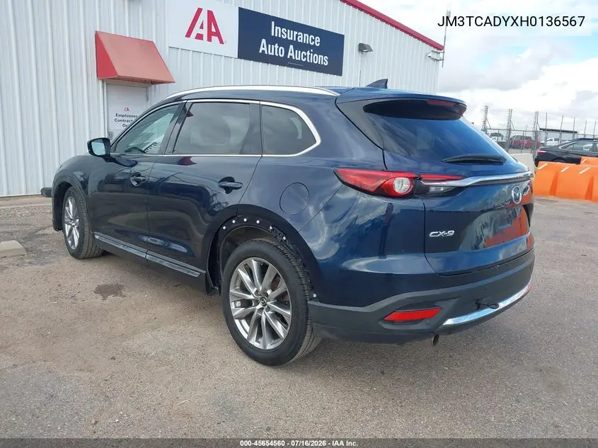 2017 Mazda Cx-9 Grand Touring VIN: JM3TCADYXH0136567 Lot: 45654560