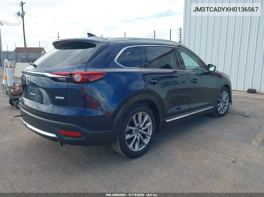2017 Mazda Cx-9 Grand Touring VIN: JM3TCADYXH0136567 Lot: 45654560