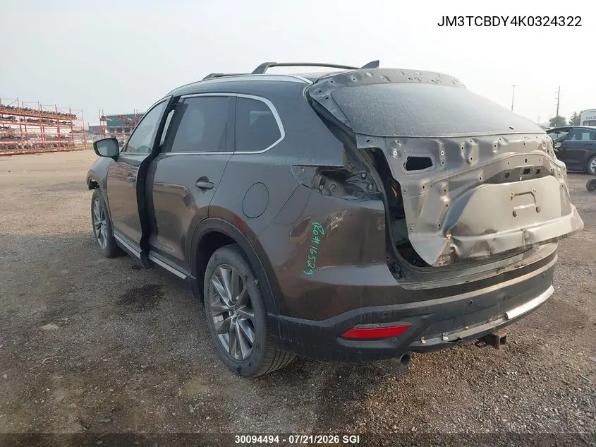 2019 Mazda Cx-9 Grand Touring VIN: JM3TCBDY4K0324322 Lot: 30094494
