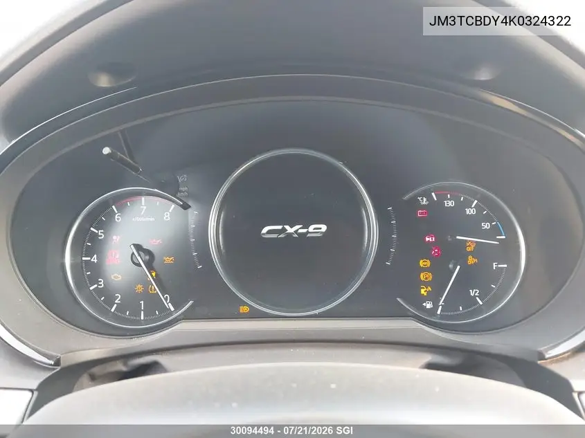 2019 Mazda Cx-9 Grand Touring VIN: JM3TCBDY4K0324322 Lot: 30094494