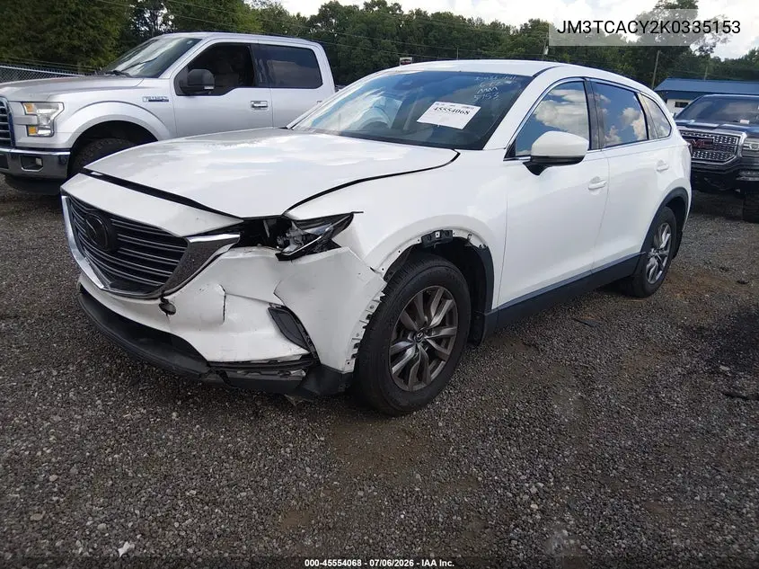 2019 Mazda Cx-9 Touring VIN: JM3TCACY2K0335153 Lot: 45554068