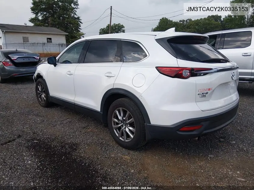 2019 Mazda Cx-9 Touring VIN: JM3TCACY2K0335153 Lot: 45554068