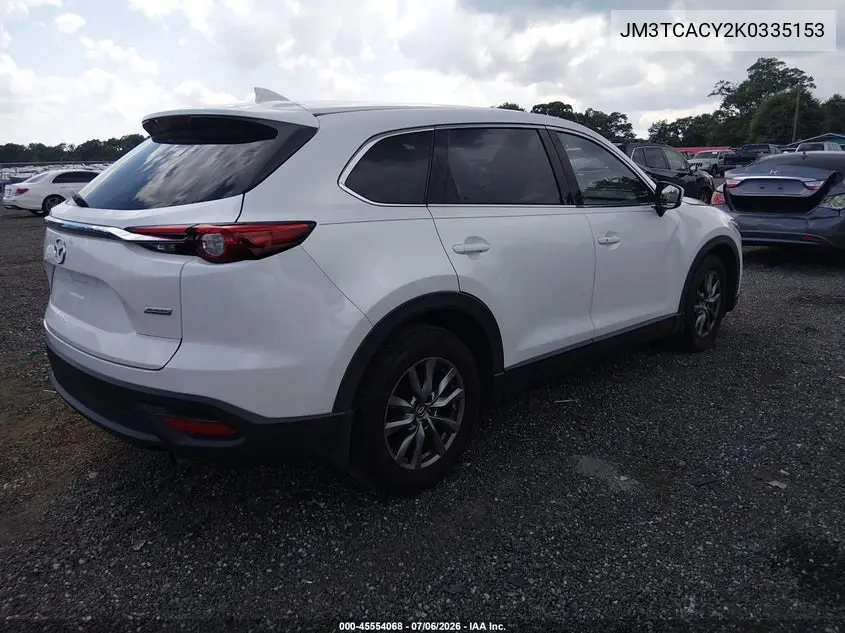 2019 Mazda Cx-9 Touring VIN: JM3TCACY2K0335153 Lot: 45554068