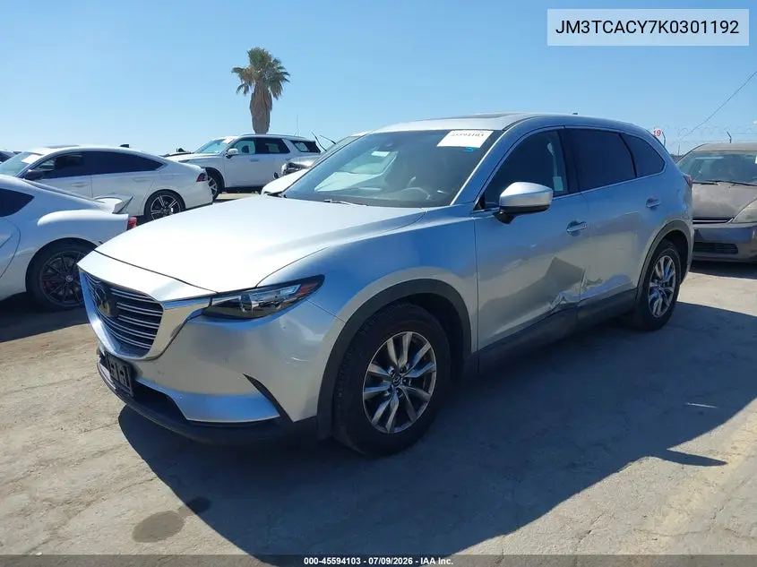 2019 Mazda Cx-9 Touring VIN: JM3TCACY7K0301192 Lot: 45594103