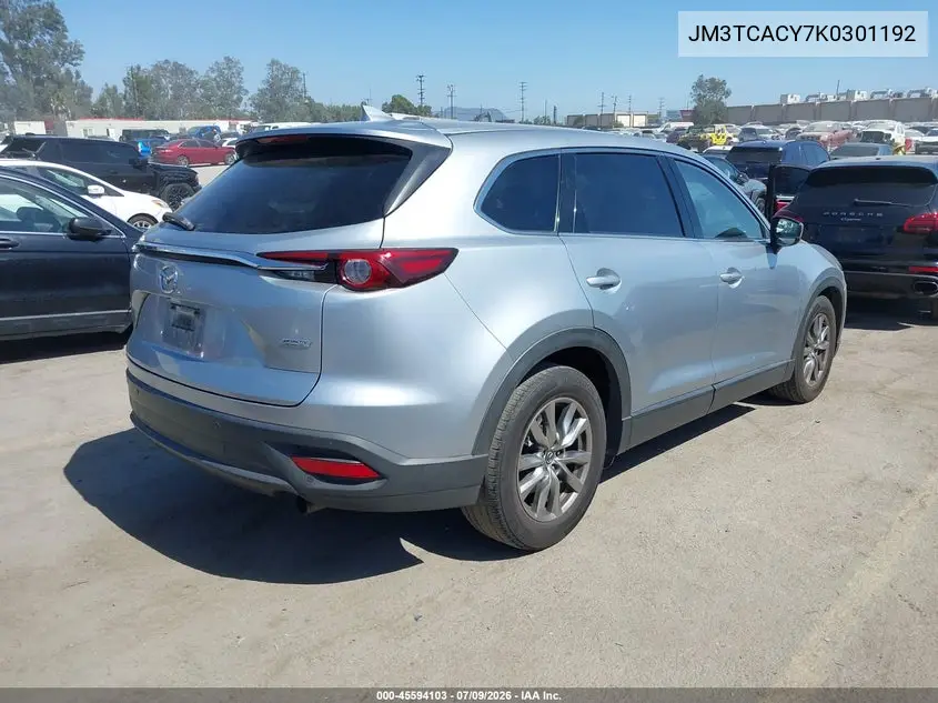 2019 Mazda Cx-9 Touring VIN: JM3TCACY7K0301192 Lot: 45594103