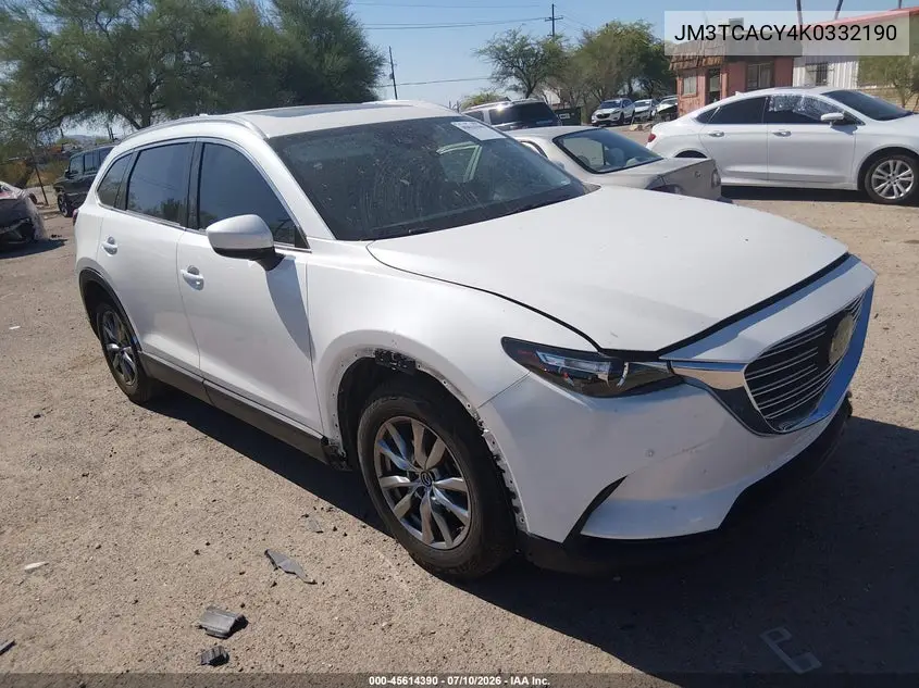 2019 Mazda Cx-9 Touring VIN: JM3TCACY4K0332190 Lot: 45614390