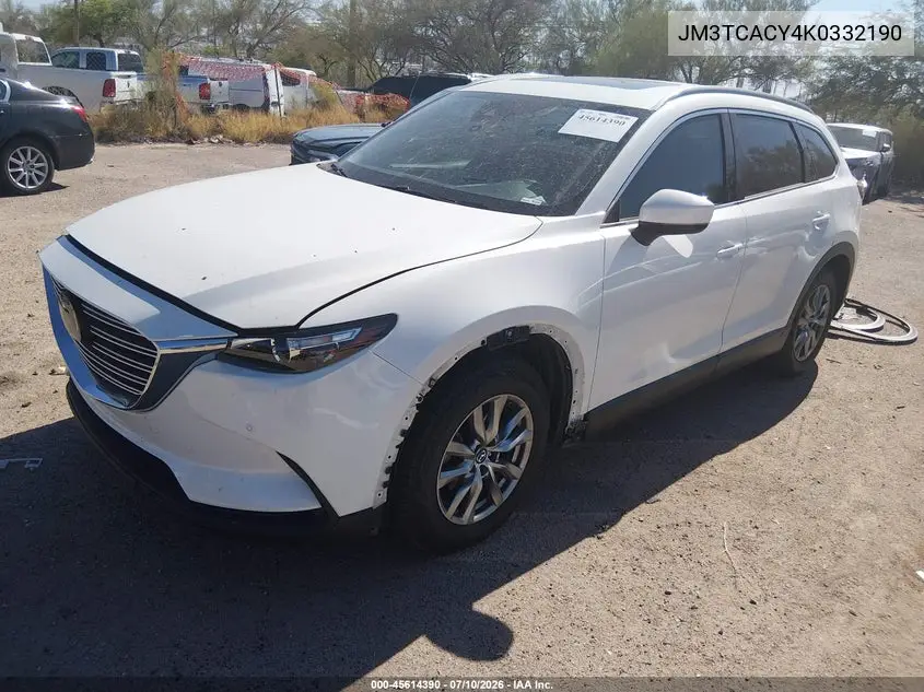 2019 Mazda Cx-9 Touring VIN: JM3TCACY4K0332190 Lot: 45614390