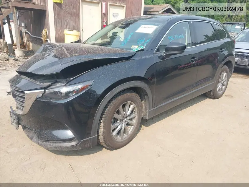 2019 Mazda Cx-9 Touring VIN: JM3TCBCY0K0302478 Lot: 45634606