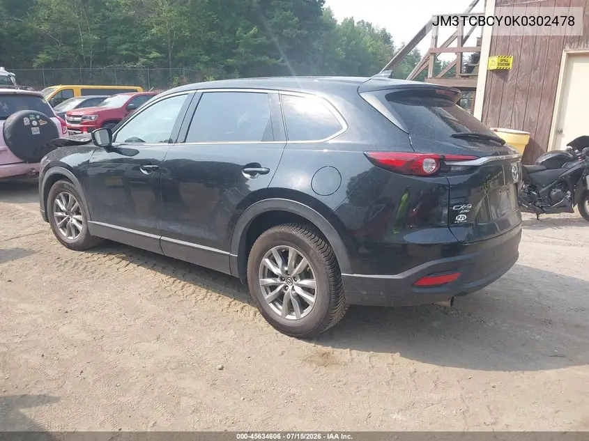 2019 Mazda Cx-9 Touring VIN: JM3TCBCY0K0302478 Lot: 45634606