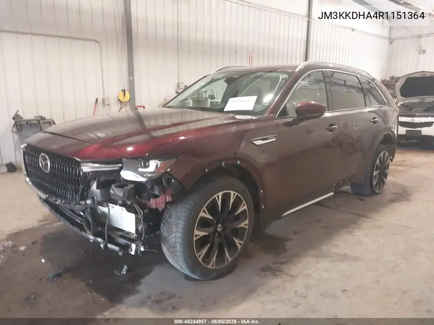 2024 Mazda Cx-90 Phev Premium VIN: JM3KKDHA4R1151364 Lot: 45244957