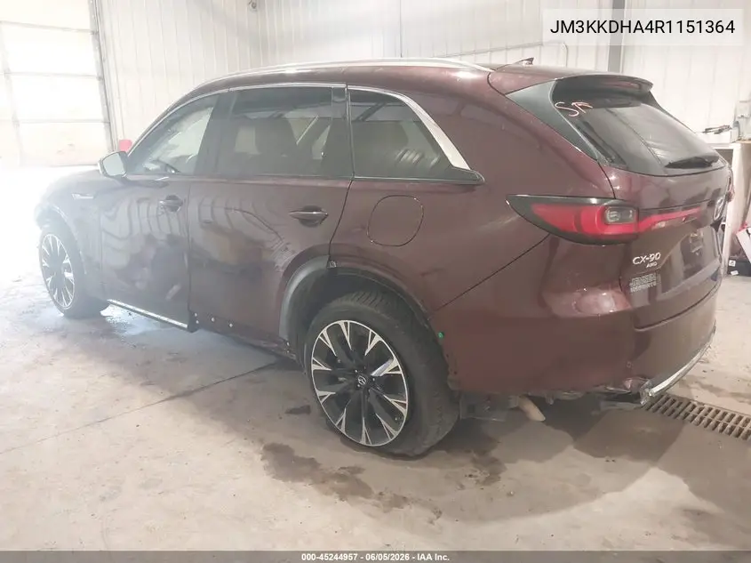 2024 Mazda Cx-90 Phev Premium VIN: JM3KKDHA4R1151364 Lot: 45244957