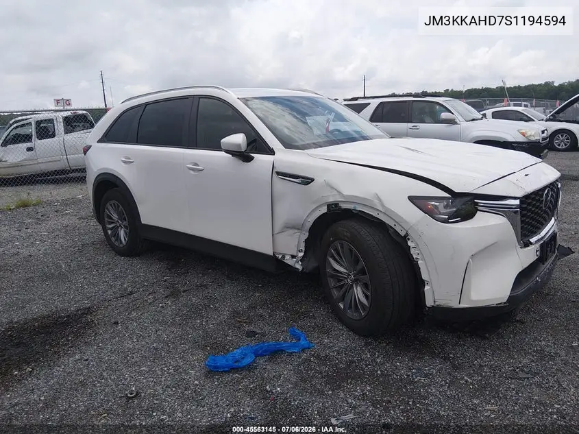 2025 Mazda Cx-90 3.3 Turbo Select Package VIN: JM3KKAHD7S1194594 Lot: 45563145