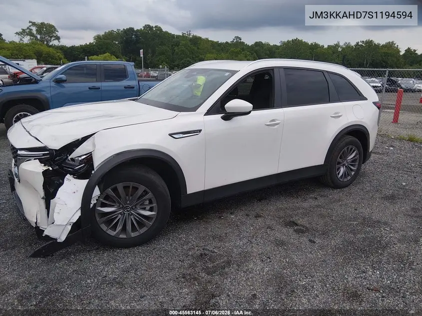 2025 Mazda Cx-90 3.3 Turbo Select Package VIN: JM3KKAHD7S1194594 Lot: 45563145