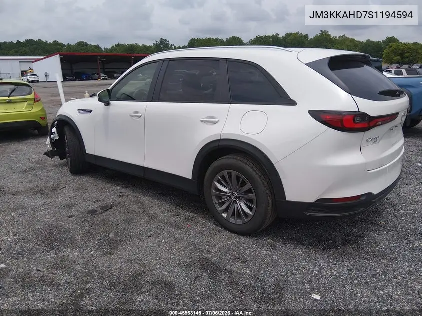 2025 Mazda Cx-90 3.3 Turbo Select Package VIN: JM3KKAHD7S1194594 Lot: 45563145
