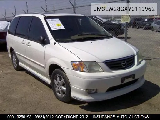 2000 Mazda Wagon Mpv Wagon VIN: JM3LW28GXY0119962 Lot: 10250192
