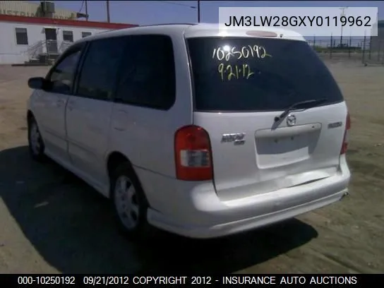 2000 Mazda Wagon Mpv Wagon VIN: JM3LW28GXY0119962 Lot: 10250192