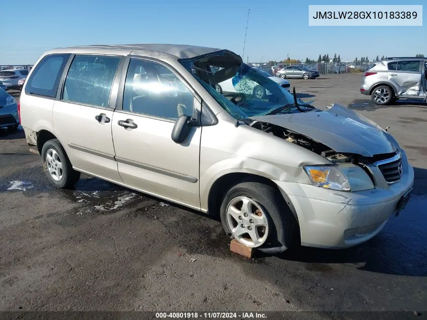 2001 Mazda Mpv Dx/Es/Lx VIN: JM3LW28GX10183389 Lot: 40801918