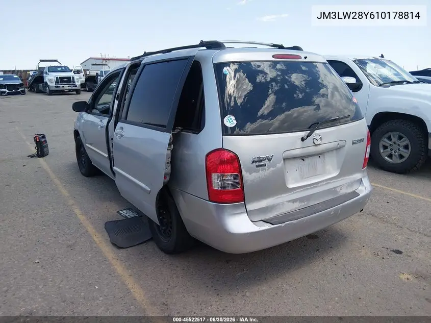 2001 Mazda Mpv Dx/Es/Lx VIN: JM3LW28Y610178814 Lot: 45522517