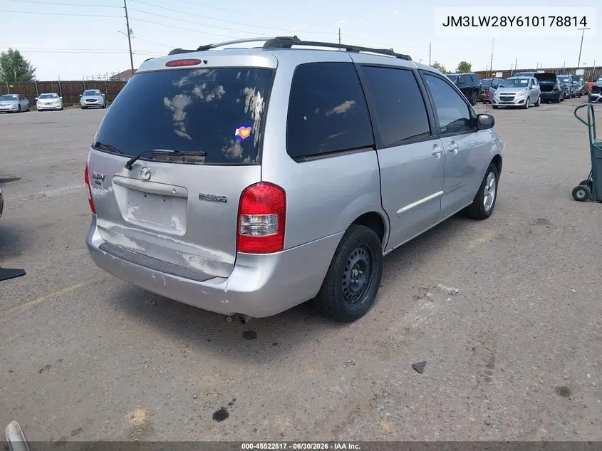 2001 Mazda Mpv Dx/Es/Lx VIN: JM3LW28Y610178814 Lot: 45522517