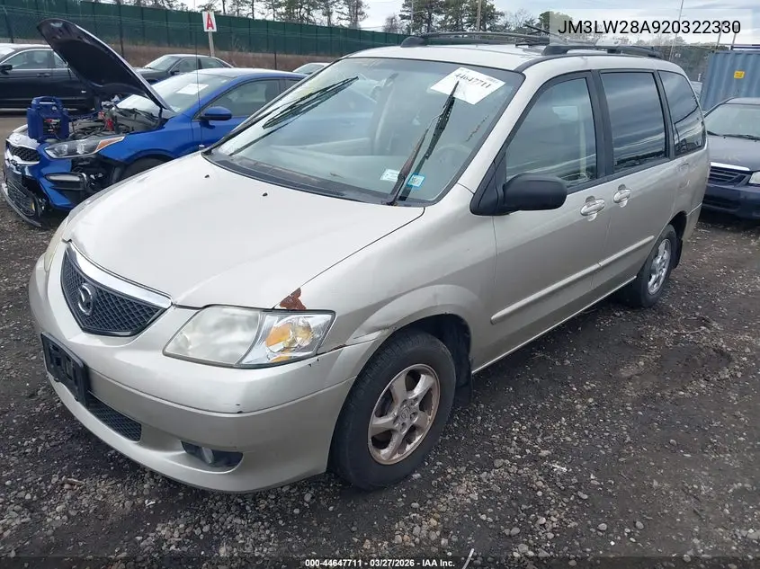 2002 Mazda Mpv Es/Lx VIN: JM3LW28A920322330 Lot: 44647711