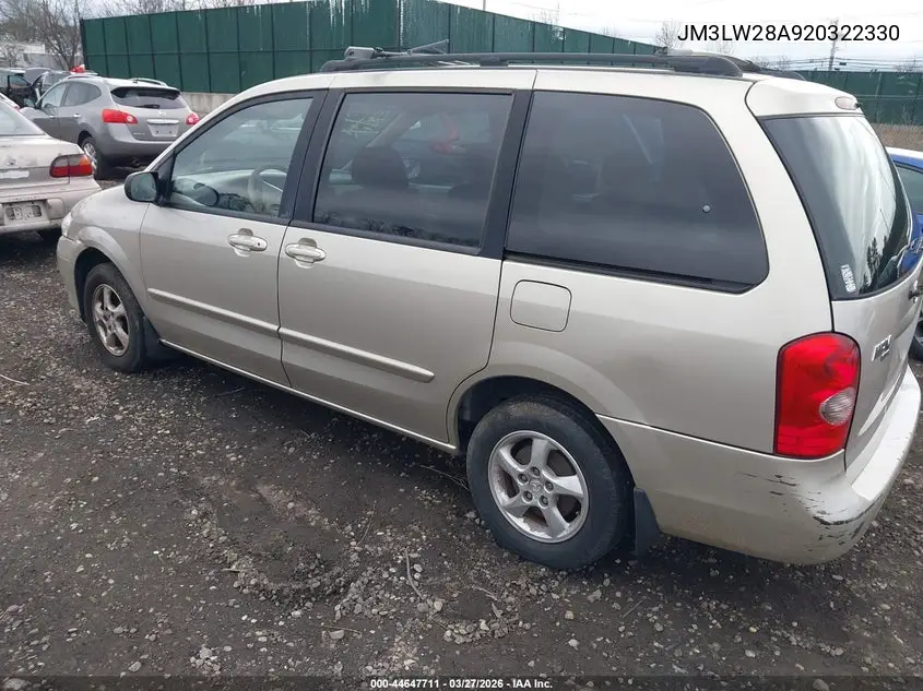 2002 Mazda Mpv Es/Lx VIN: JM3LW28A920322330 Lot: 44647711