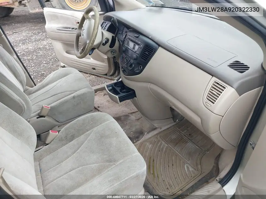 2002 Mazda Mpv Es/Lx VIN: JM3LW28A920322330 Lot: 44647711