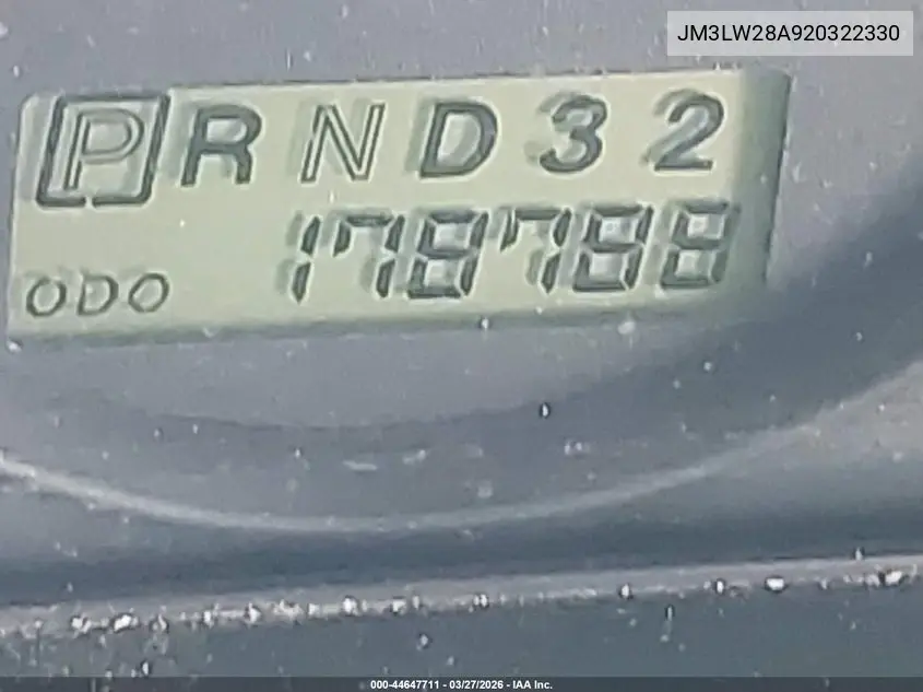 2002 Mazda Mpv Es/Lx VIN: JM3LW28A920322330 Lot: 44647711